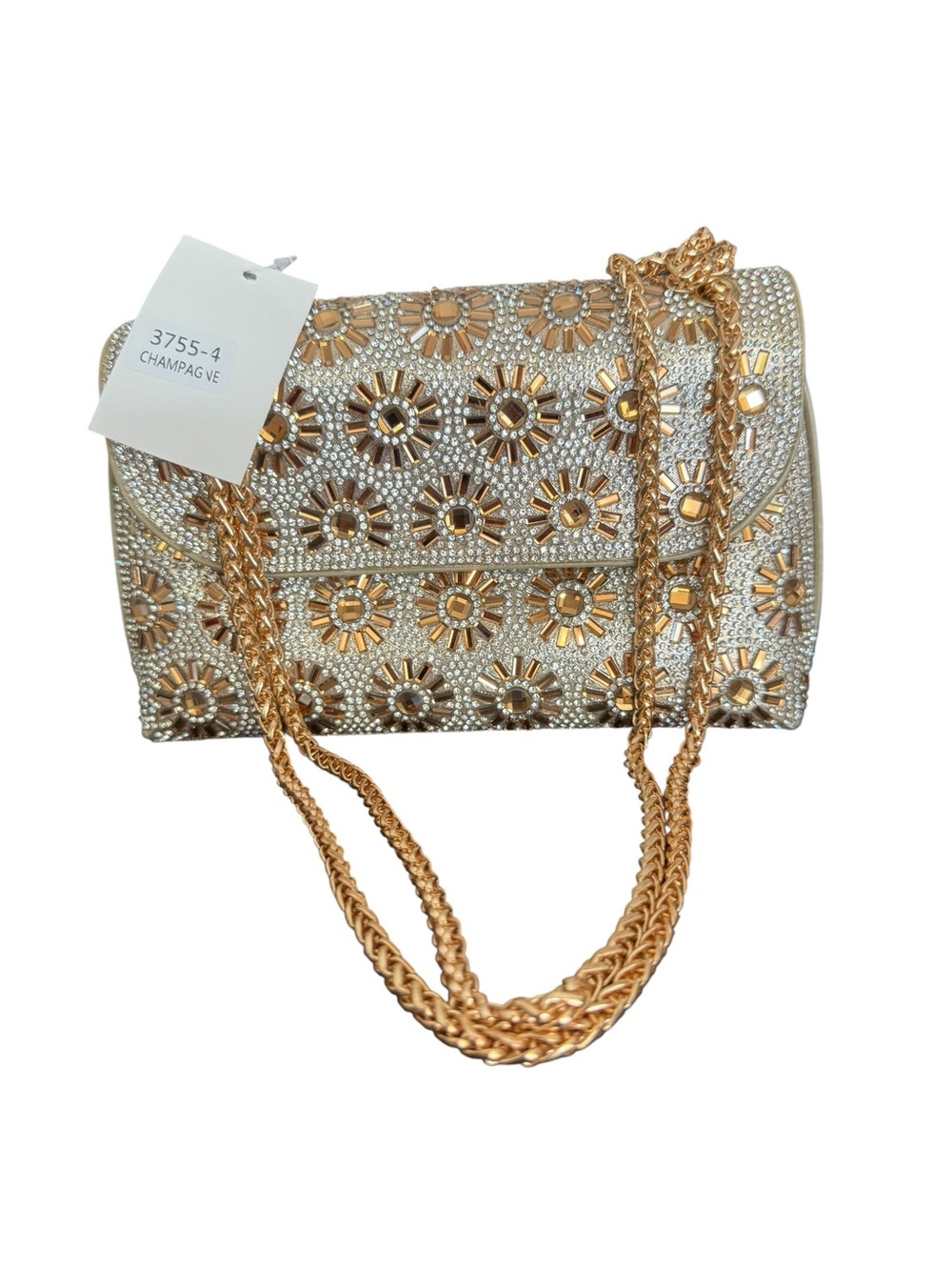 Gold & Silver Embellished Chain Shoulder Bag